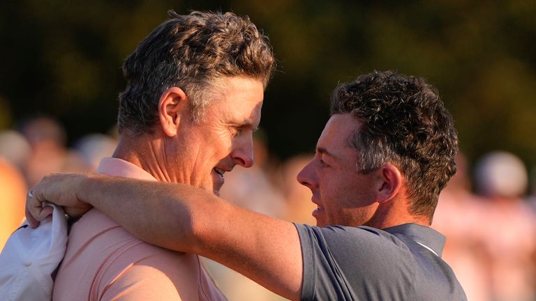 Rory McIlroy played alongside Justin Rose in a play-off at The Masters in 2025