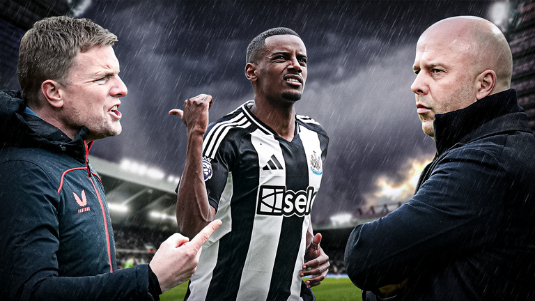 Eddie Howe, Arne Slot, Alexander Isak
